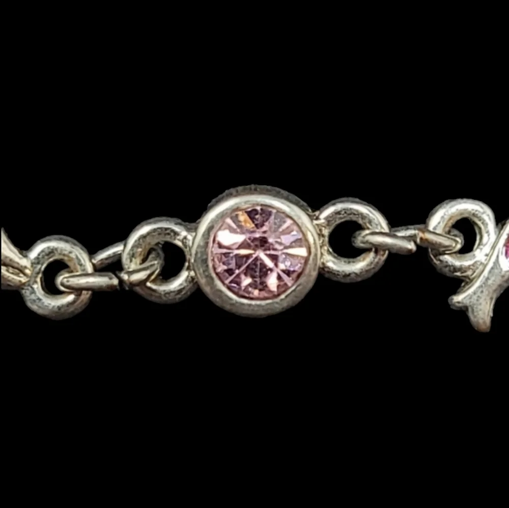 MULTI COLORED IRIDESCENT ENAMEL DOLPHIN LINK SILVER TONE BRACELET